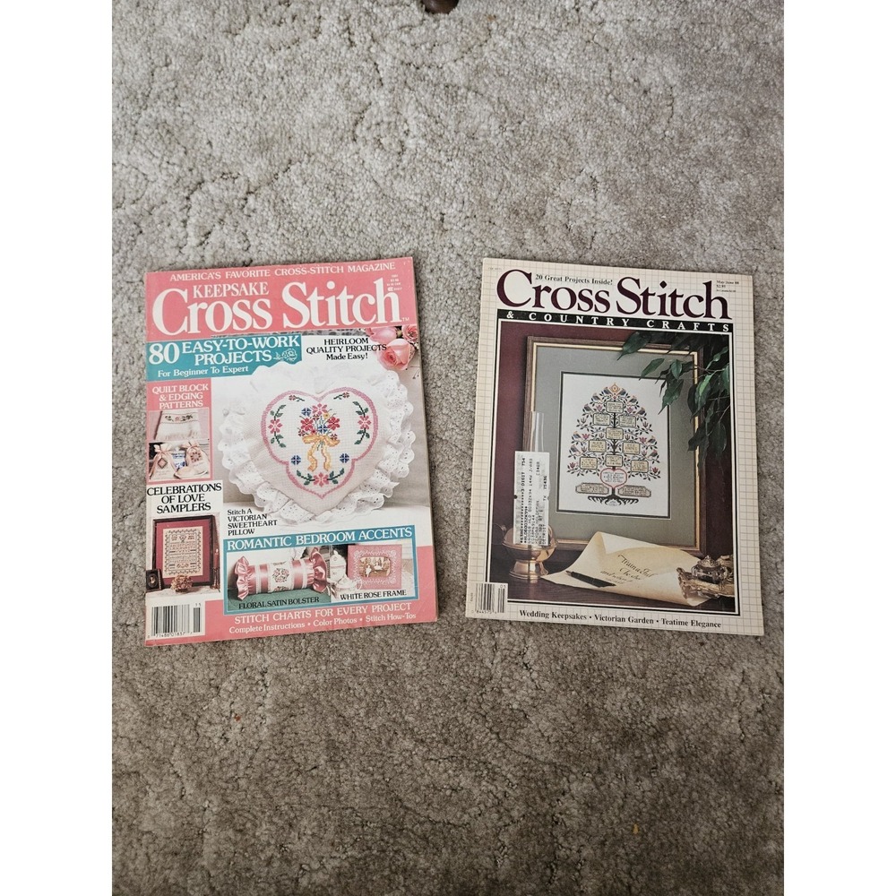 Lot Of 2 Vintage 1988 & 1991 Cross Stitch Magazines